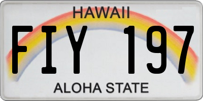 HI license plate FIY197