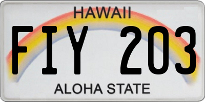 HI license plate FIY203