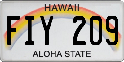 HI license plate FIY209