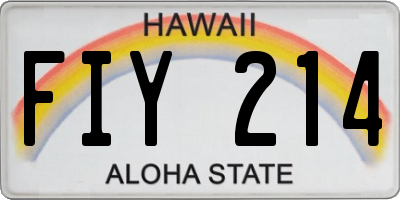 HI license plate FIY214