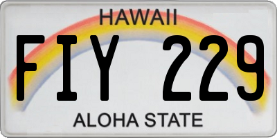 HI license plate FIY229