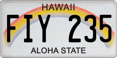 HI license plate FIY235
