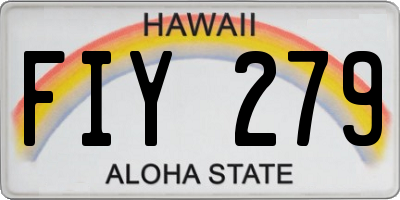HI license plate FIY279