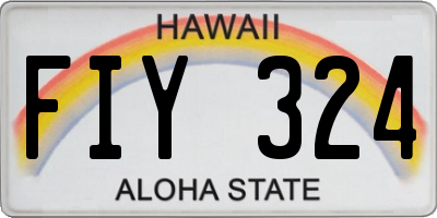 HI license plate FIY324