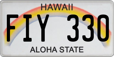 HI license plate FIY330