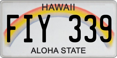 HI license plate FIY339