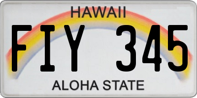 HI license plate FIY345