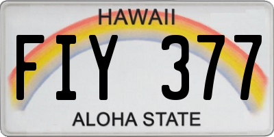 HI license plate FIY377