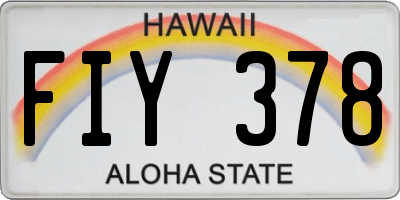 HI license plate FIY378