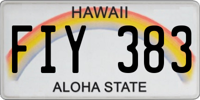 HI license plate FIY383