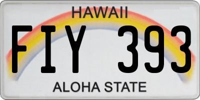 HI license plate FIY393