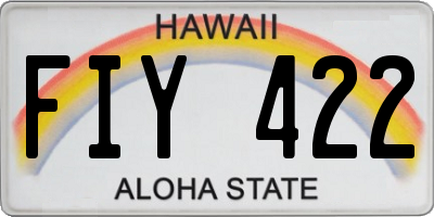 HI license plate FIY422
