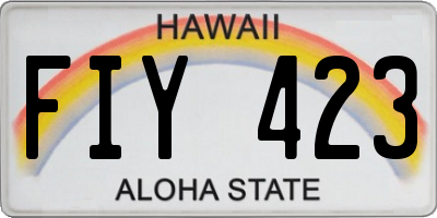 HI license plate FIY423