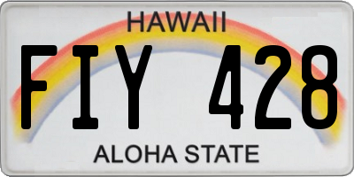 HI license plate FIY428