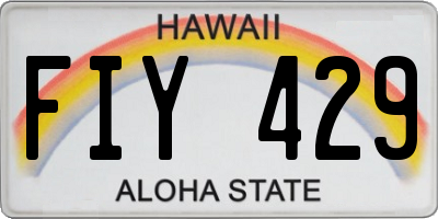 HI license plate FIY429