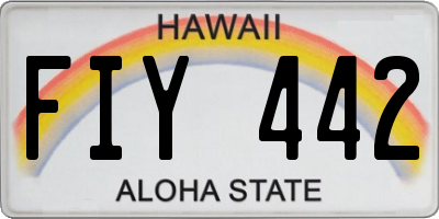HI license plate FIY442