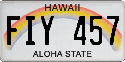 HI license plate FIY457