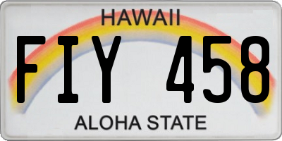 HI license plate FIY458