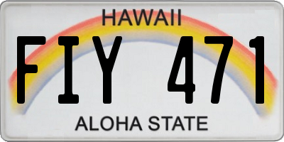 HI license plate FIY471