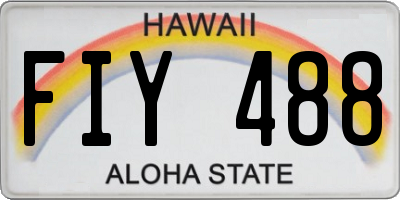 HI license plate FIY488