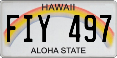 HI license plate FIY497