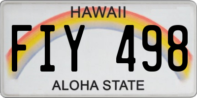HI license plate FIY498