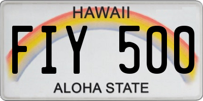 HI license plate FIY500