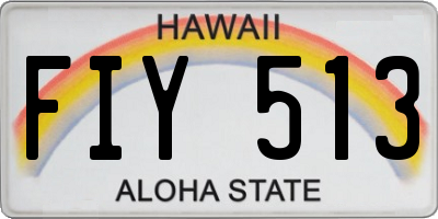 HI license plate FIY513