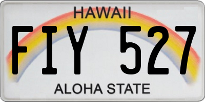 HI license plate FIY527