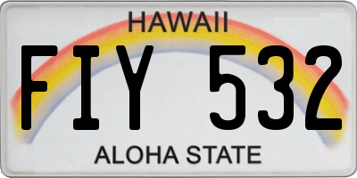 HI license plate FIY532