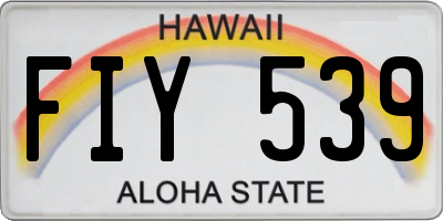 HI license plate FIY539