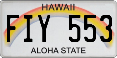 HI license plate FIY553
