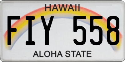 HI license plate FIY558