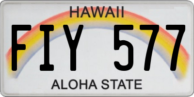 HI license plate FIY577