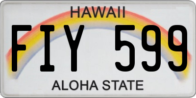 HI license plate FIY599