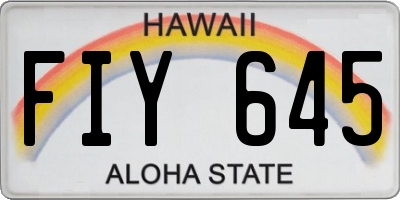 HI license plate FIY645