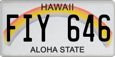 HI license plate FIY646