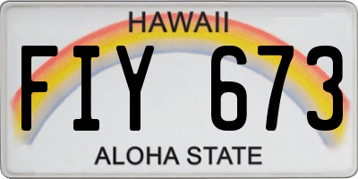 HI license plate FIY673