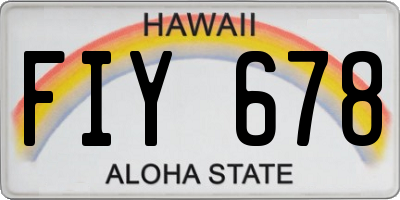 HI license plate FIY678