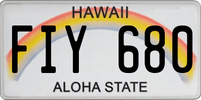 HI license plate FIY680