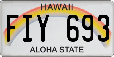 HI license plate FIY693