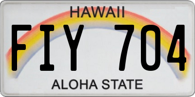 HI license plate FIY704