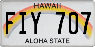HI license plate FIY707