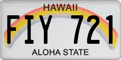 HI license plate FIY721