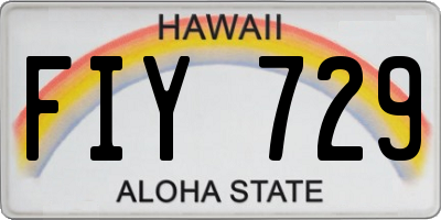 HI license plate FIY729