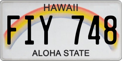 HI license plate FIY748