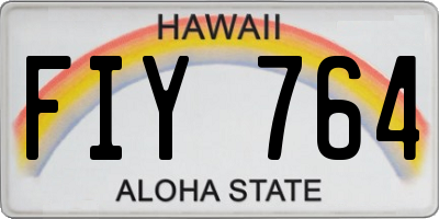 HI license plate FIY764