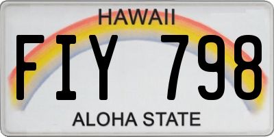 HI license plate FIY798
