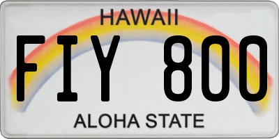 HI license plate FIY800
