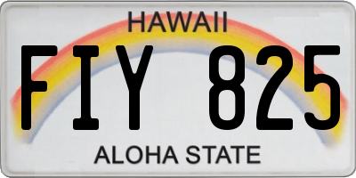 HI license plate FIY825